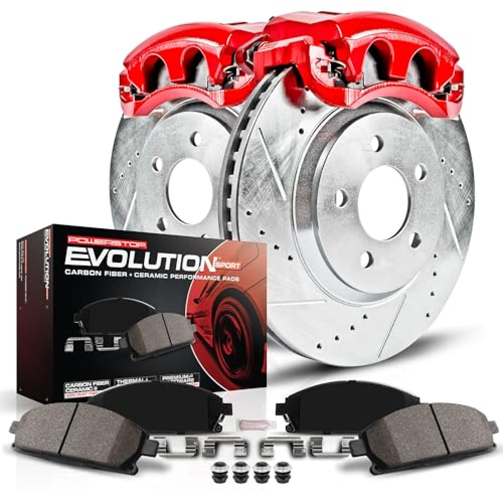 Power Stop KC690A 1-Click Performance Brake Kit with Caliper For Honda Civic 2001-2005 [Model Specific]
