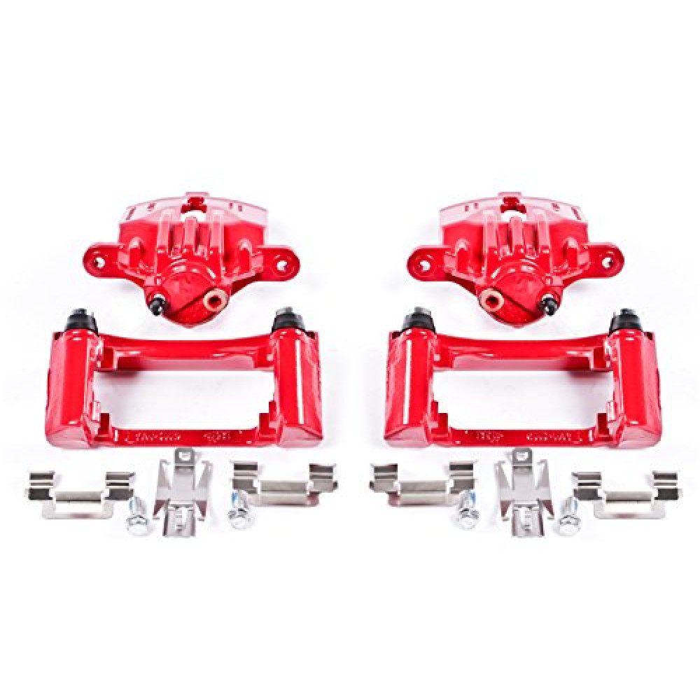 Power Stop Rear S4696 Pair of High-Temp Red Powder Coated Calipers for Chevrolet Camaro 1998-2002, Pontiac Firebird 1998-2002 [Model Specific]