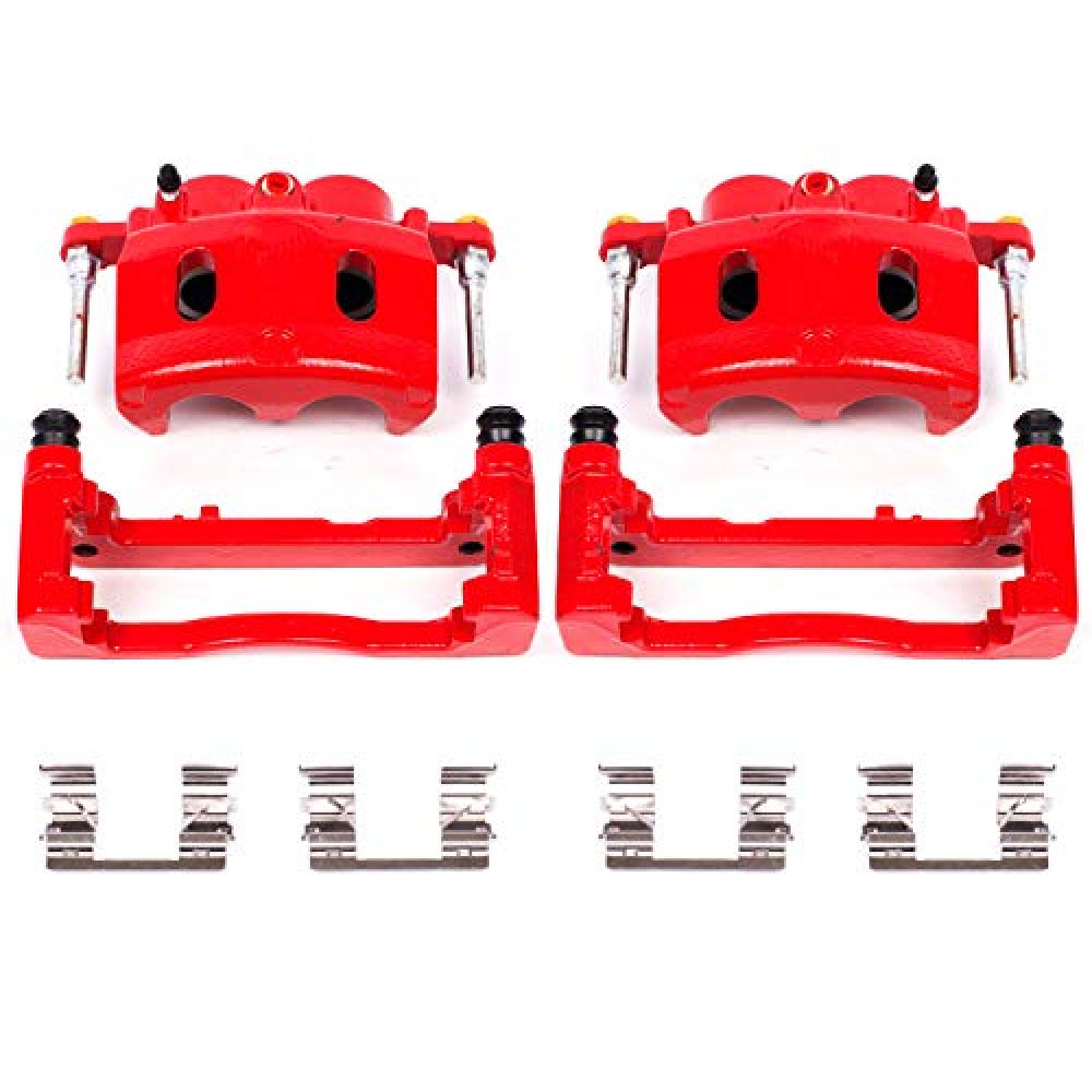 Power Stop S4918A Front Pair of High-Temp Red Powder Coated Calipers For Cadillac Escalade XTS Chevy Silverado 1500 Suburban 1500 Tahoe Savana 1500 Sierra 1500 Yukon [Application Specific]