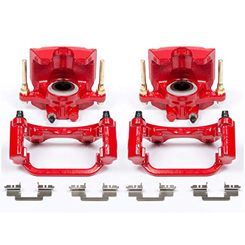 Power Stop S5030 Rear Pair of High-Temp Red Powder Coated Calipers For Cadillac Escalade Chevy Avalanche Silverado 1500 Suburban 1500 Tahoe Sierra 1500 Yukon XL 1500 Yukon Denali