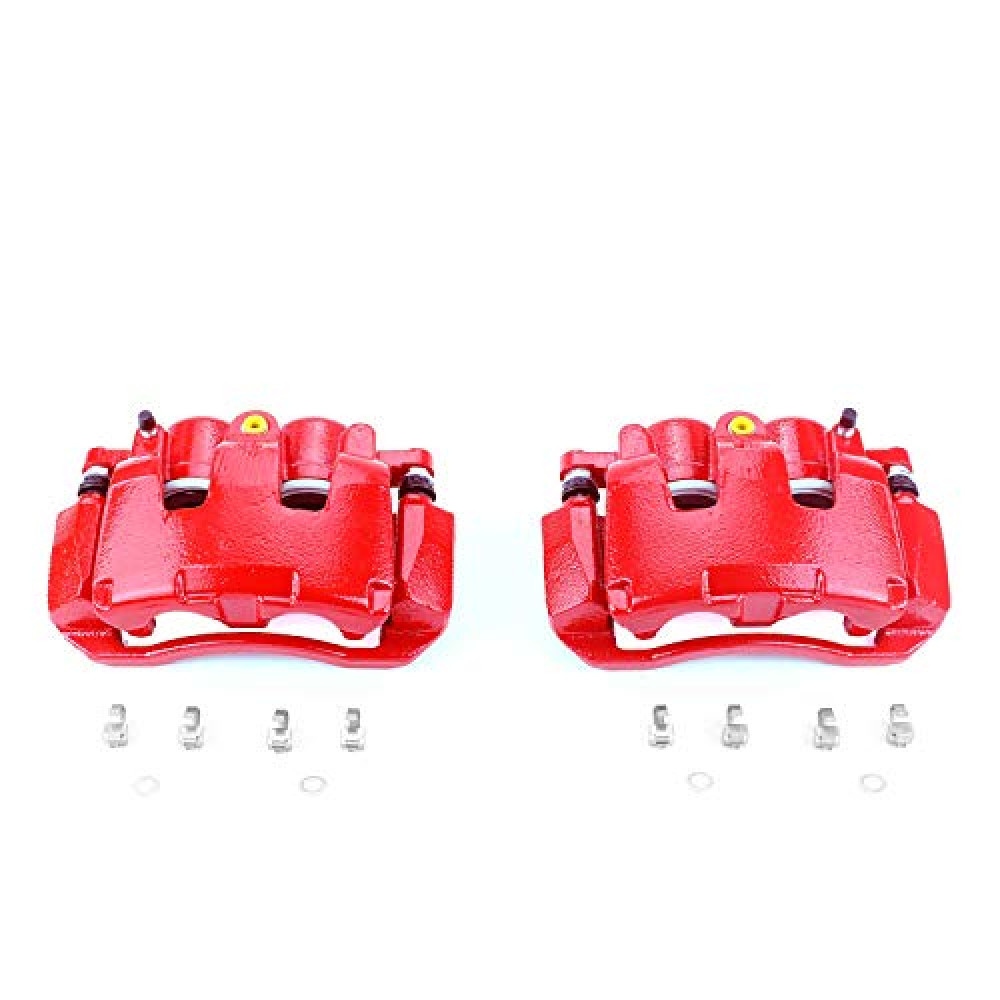 Power Stop S5054 Front Pair of High-Temp Red Powder Coated Calipers For 2007 - 2009 Chrysler Aspen | 2007 - 2009 Dodge Durango | 2009 - 2018 Ram 1500 [5 Lug] | 2019 - 2021 Ram 1500 Classic