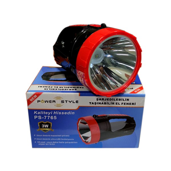 Power Style PS-7765 3 W - LED Şarjlı El Feneri - Kamp, Avcı, Balıkçı Feneri, Çadır Lambası Diğer Fiyatı