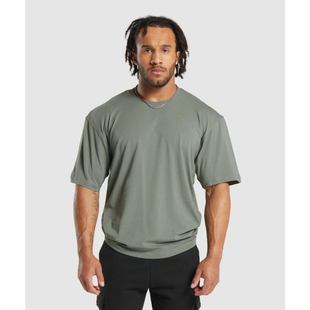 Power T-Shirt Oversized Fit, Dayanıklı Antrenman Tişörtü - Koyu Yeşil - S Oto Boyaları Fiyatı
