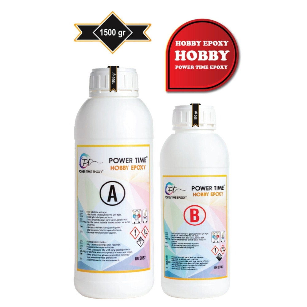 POWER TIME EPOXY 1500 Gram Hobby Epoxy/ Şeffaf Epoksi Reçine Ince Döküm Power Time Epoxy Yardımcı Malzeme Fiyatı
