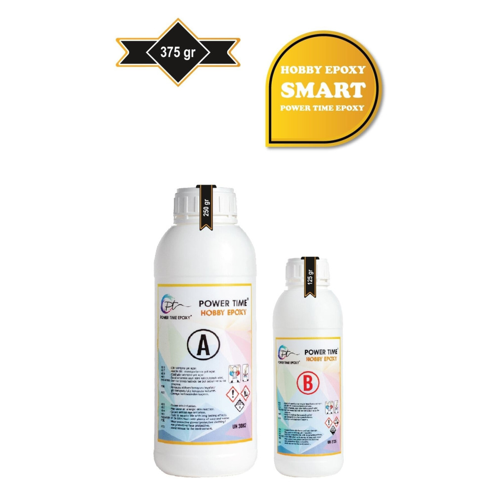 POWER TIME EPOXY 375 Gram Hobby Epoxy Smart/ Şeffaf Epoksi Reçine Ince Döküm Yardımcı Malzeme Fiyatı