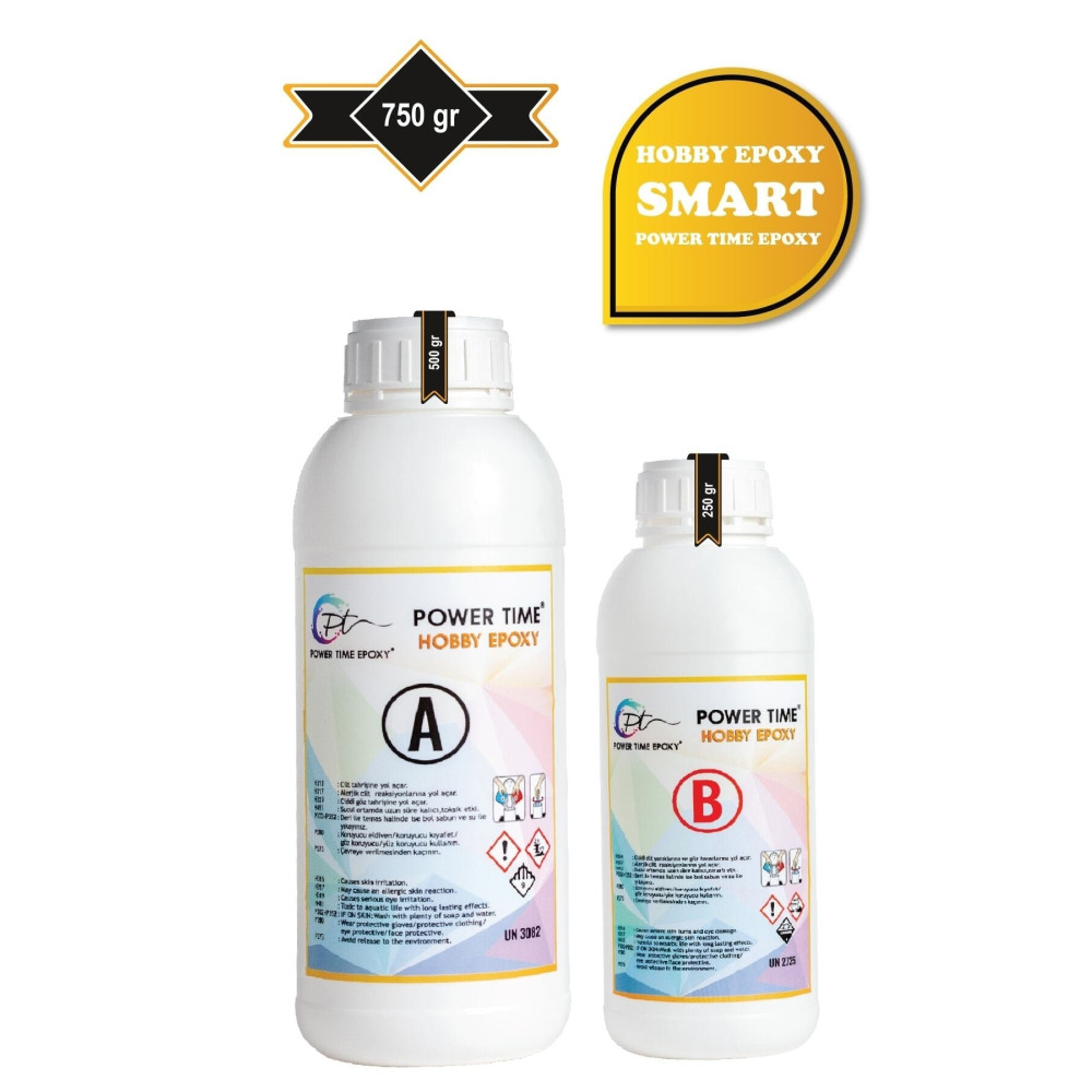 POWER TIME EPOXY 750 Gram Hobby Epoxy Smart/ Şeffaf Epoksi Reçine Ince Döküm Yardımcı Malzeme Fiyatı