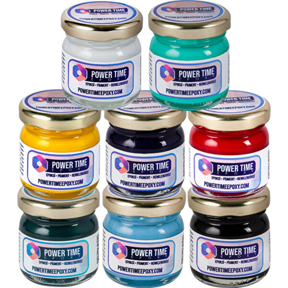 Power Time Epoxy 8'li Opak & Transparan Sıvı Pigment Boya Seti / Epoksi Için / Toplam 240 Gram - Renkli Sanatsal Malzemeler Fiyatı