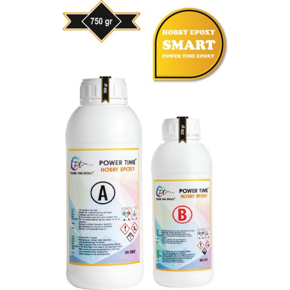 Power Time Epoxy Hobby Epoxy Smart/ Hobi Epoksi Reçine Şeffaf Ince Döküm - 750 gr Sanatsal Malzemeler Fiyatı