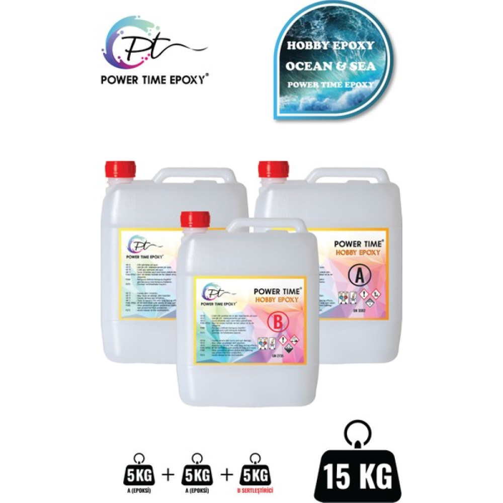 Power Time Epoxy Hobi Epoksi Ocean & Sea/ Deniz Efekti Şeffaf Epoksi Reçine Ince Döküm - 15 kg Sanatsal Malzemeler Fiyatı