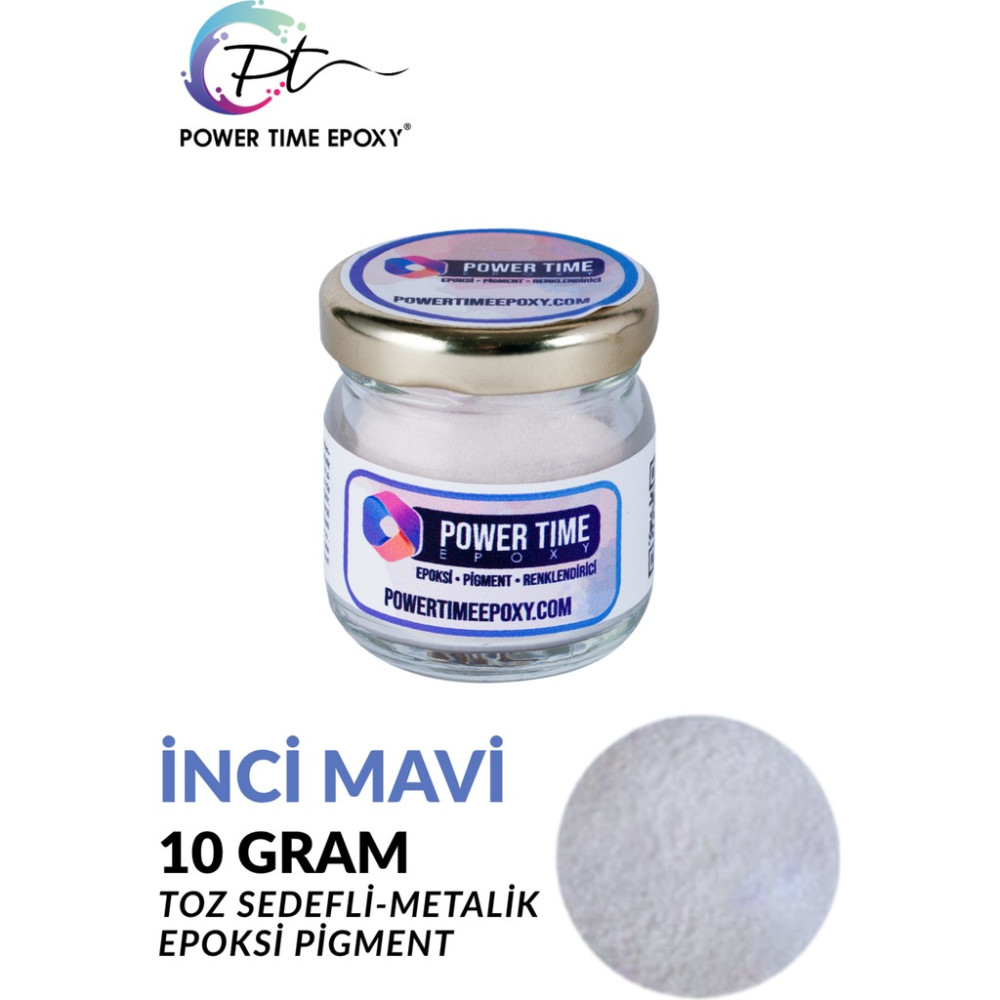 Power Time Epoxy İnci Mavi Sedefli-Metalik Toz Pigment Boya 10 gr Epoksi İçin Özel Formül Diğer Fiyatı