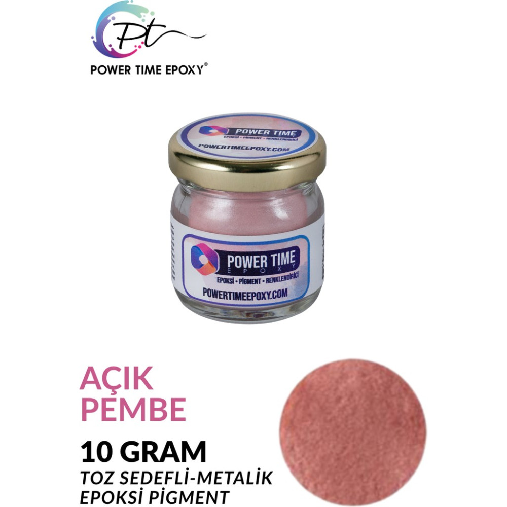 Power Time Epoxy Sedefli Metalik Toz Pigment Boya Epoksi Için 10 gr - Açık Pembe Diğer Fiyatı
