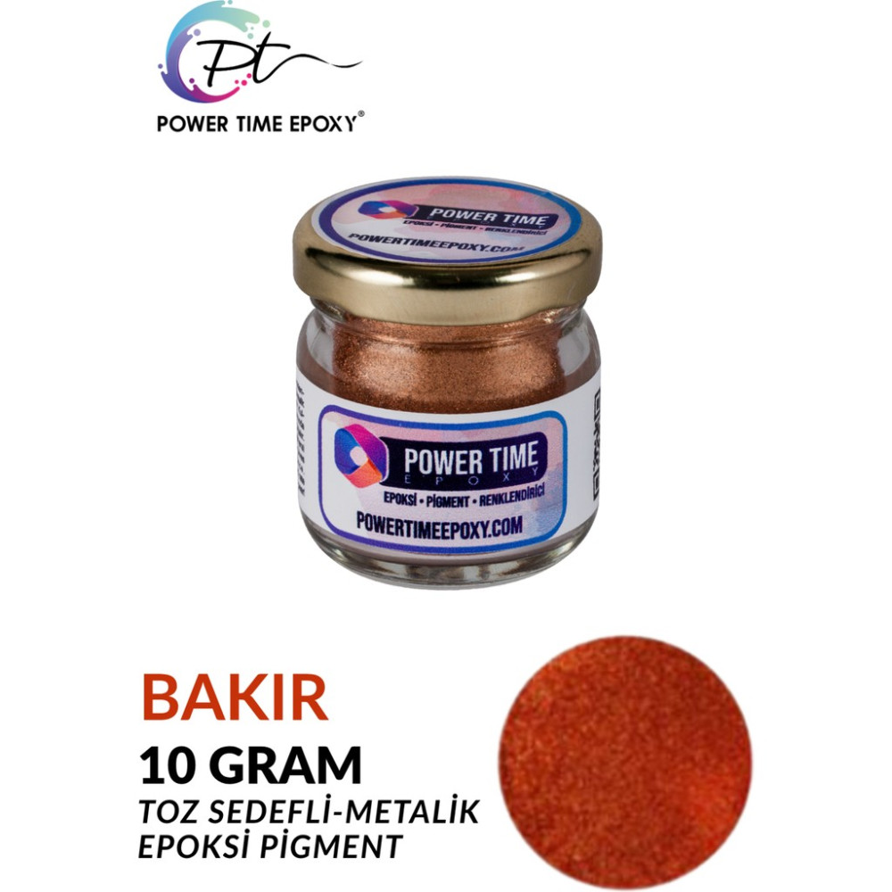 Power Time Epoxy Sedefli Metalik Toz Pigment Boya Epoksi Için 10 gr - Bakır Diğer Fiyatı