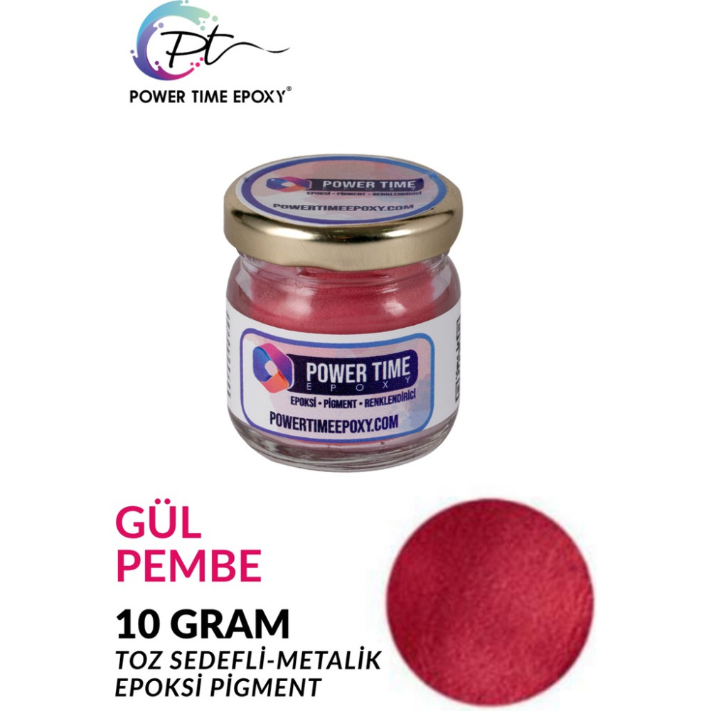Power Time Epoxy Sedefli Metalik Toz Pigment Boya Epoksi Için 10 gr - Gül Pembe Diğer Fiyatı