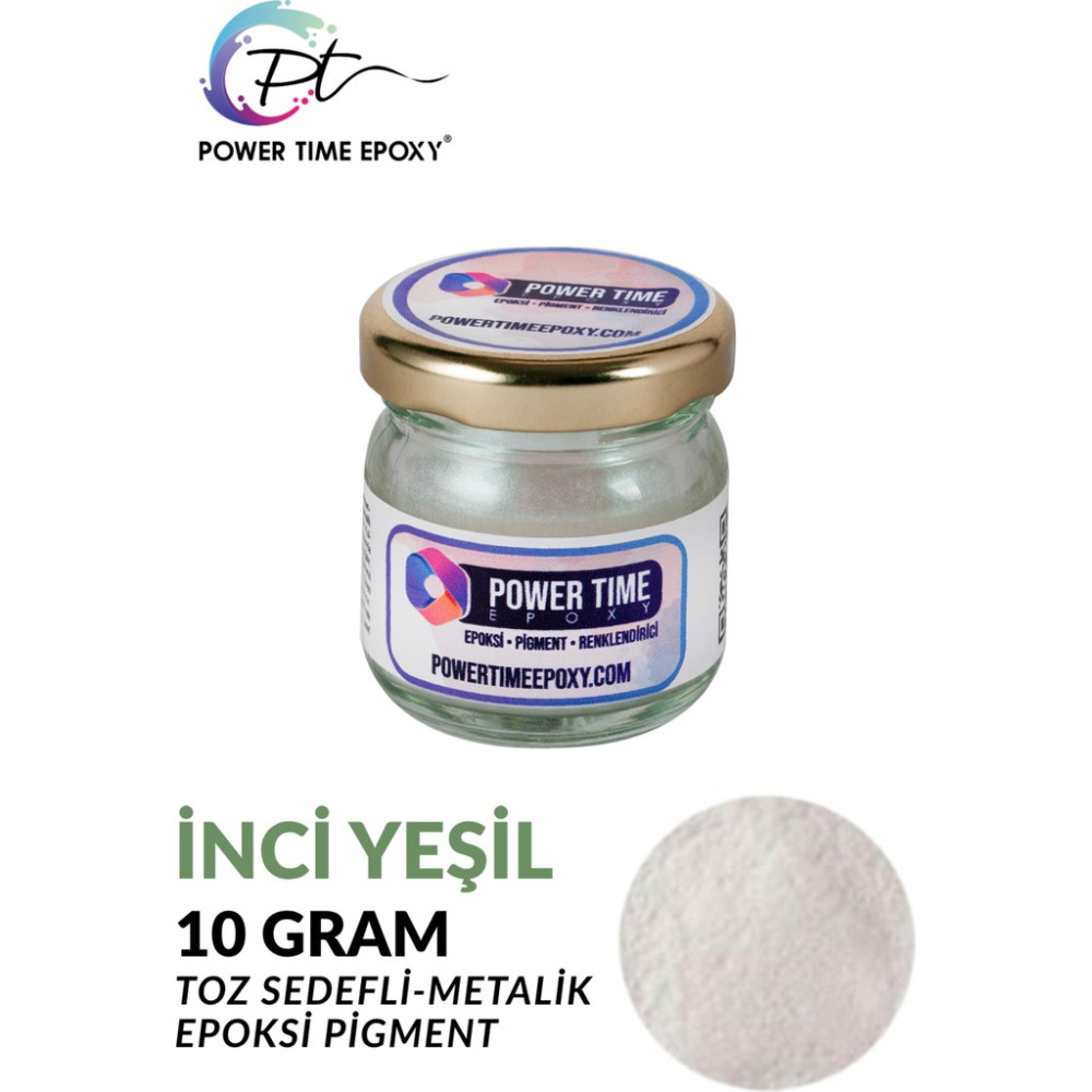 Power Time Epoxy Sedefli Metalik Toz Pigment Boya Epoksi Için 10 gr - İnci Yeşil Diğer Fiyatı