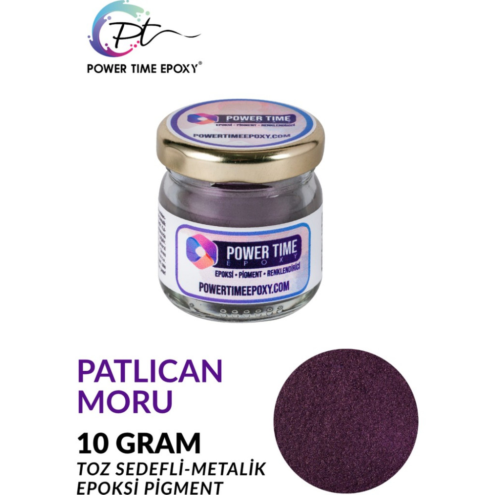 Power Time Epoxy Sedefli Metalik Toz Pigment Boya Epoksi Için 10 gr - Patlıcan Moru Diğer Fiyatı