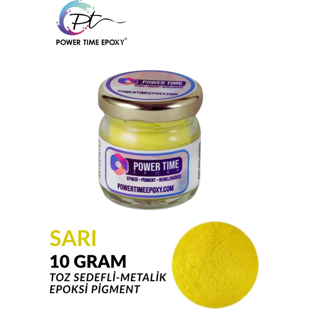 Power Time Epoxy Sedefli Metalik Toz Pigment Boya Epoksi Için 10 gr - Sarı Diğer Fiyatı