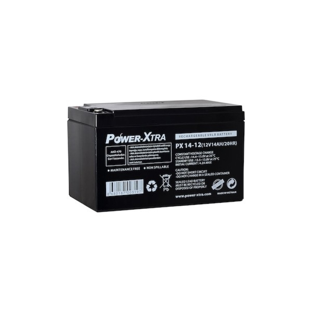 Power-Xtra 12V 14 Ah Elektrikli Bisiklet Aküsü (F6/Vidalı) Akü Fiyatı