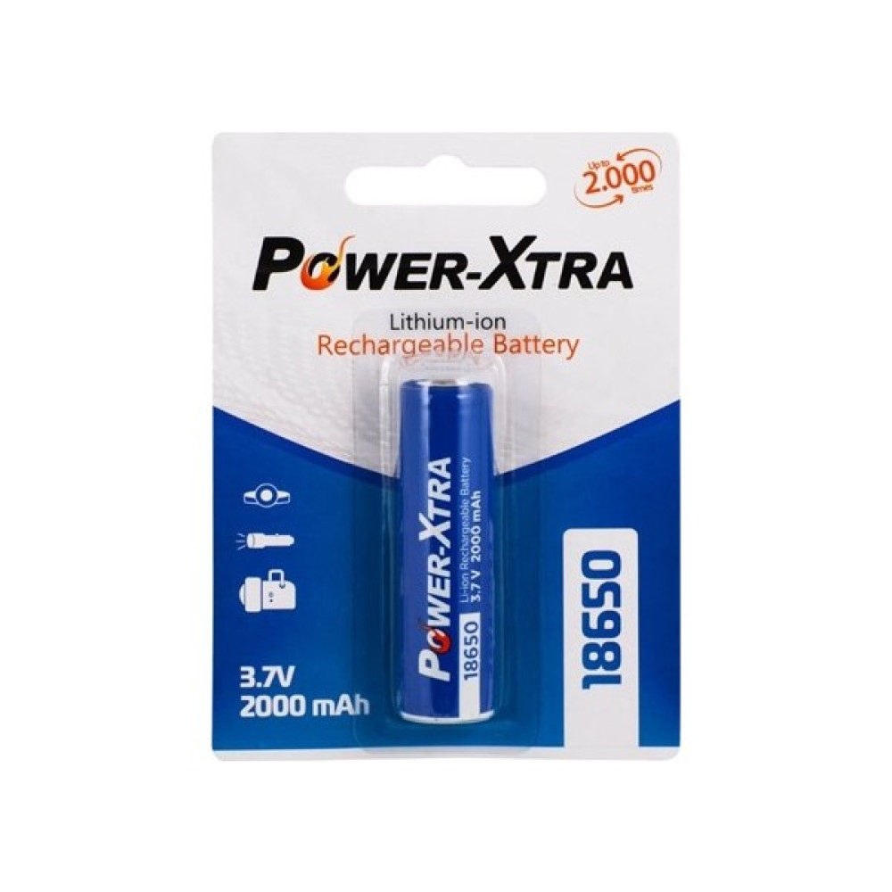 Power-Xtra 3.7V Li-Ion 18650 2000 Mah Şarjlı Pil - Tekli Blister (Başlı) Diğer Fiyatı