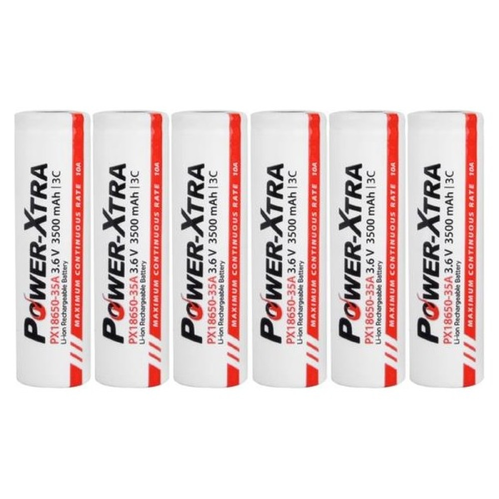 Power-Xtra PX18650-35A - 3.7V 3500 Mah Li-Ion Şarjlı Pil - 3c - 10A 6 Lı Paket Diğer Fiyatı