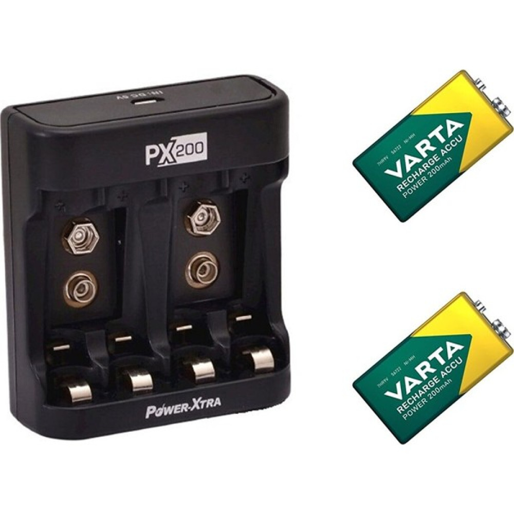 Power-Xtra PX200 Pil Şarj Cihazı + 2 Adet Varta 56722 Şarjlı 9 V Pil Şarj Cihazları & Kitler Fiyatı