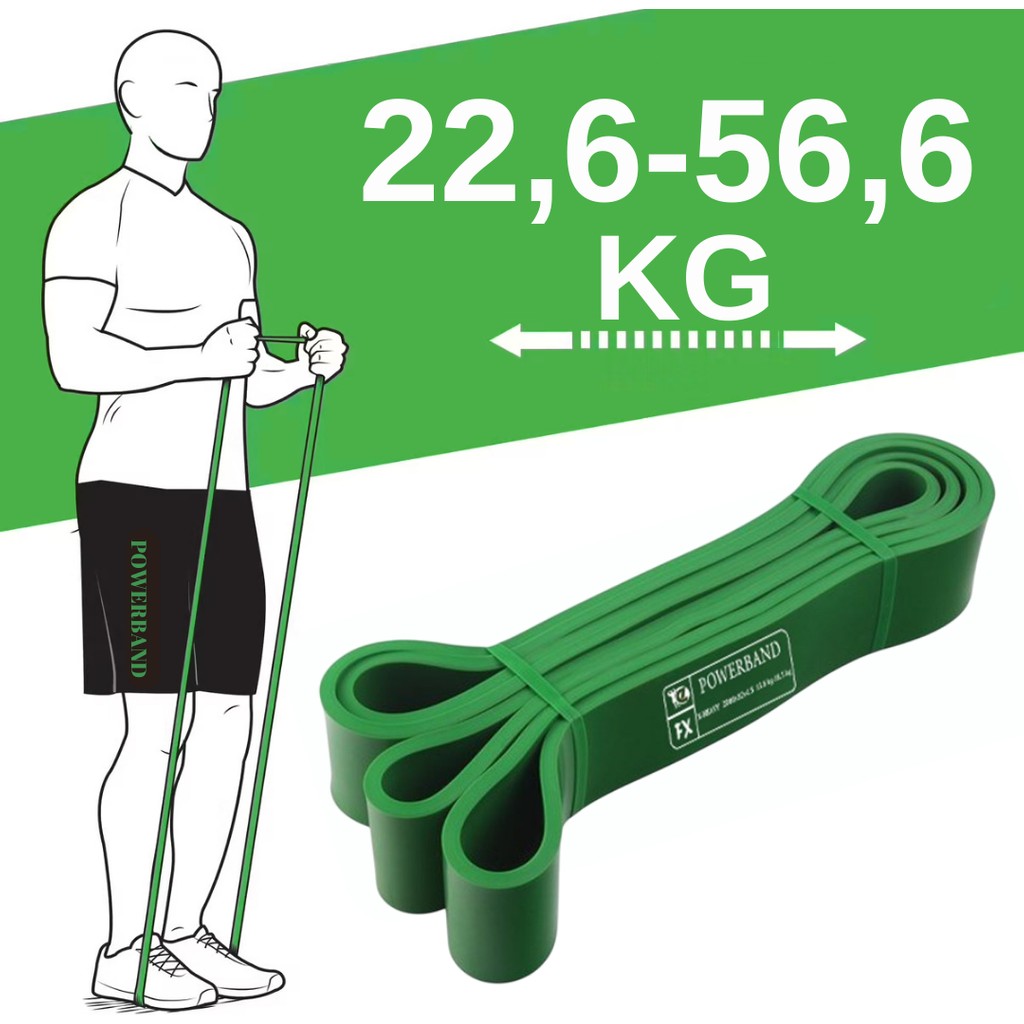 Powerband Direnç Lastiği ve Egzersiz Bandı Yeşil Heavy 208CMX45MMX4.5MM Diğer Fiyatı