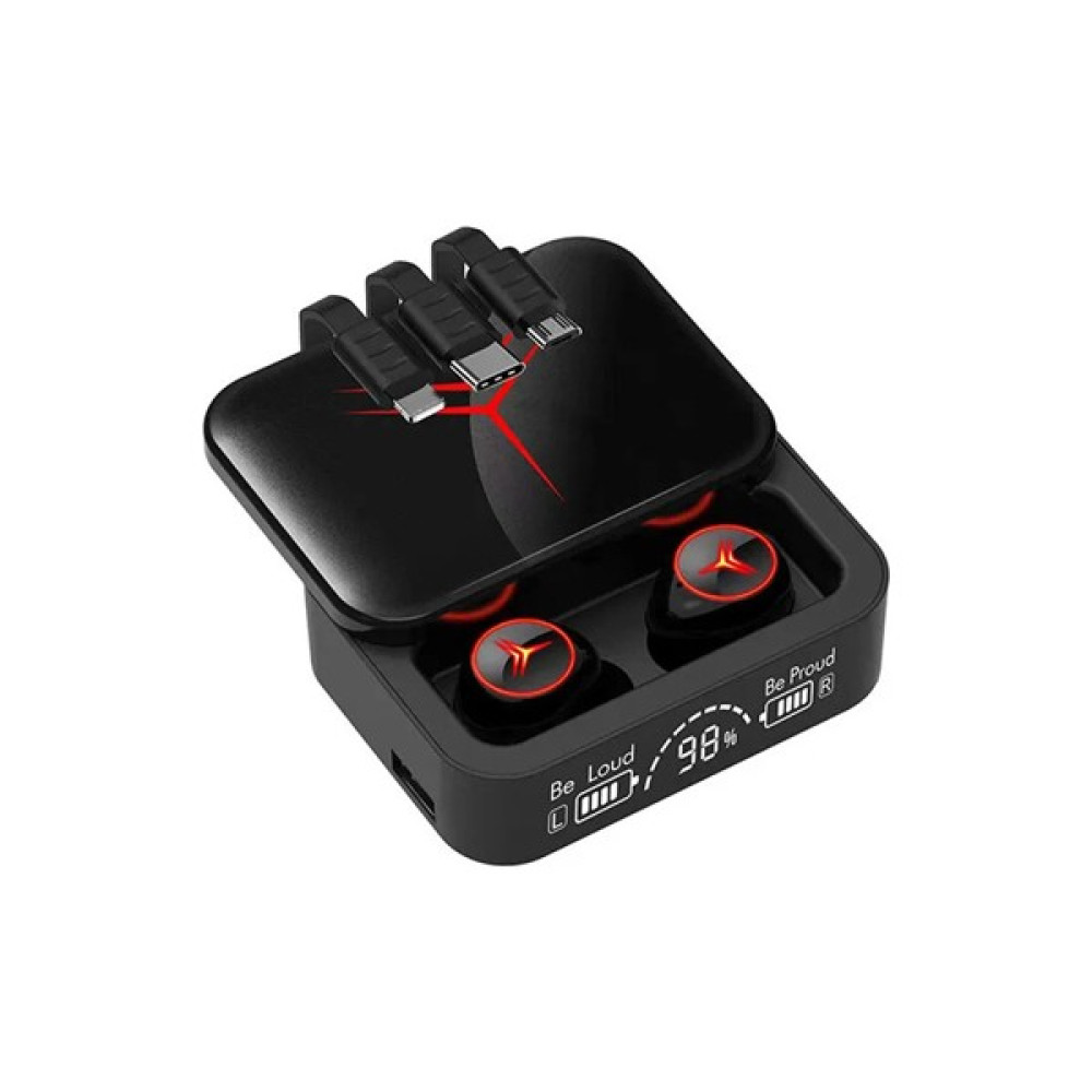 Powerbanklı Kablosuz Kulakiçi Bluetooth Oyuncu Kulaklık M88 - Siyah Bluetooth Kulaklık Fiyatı