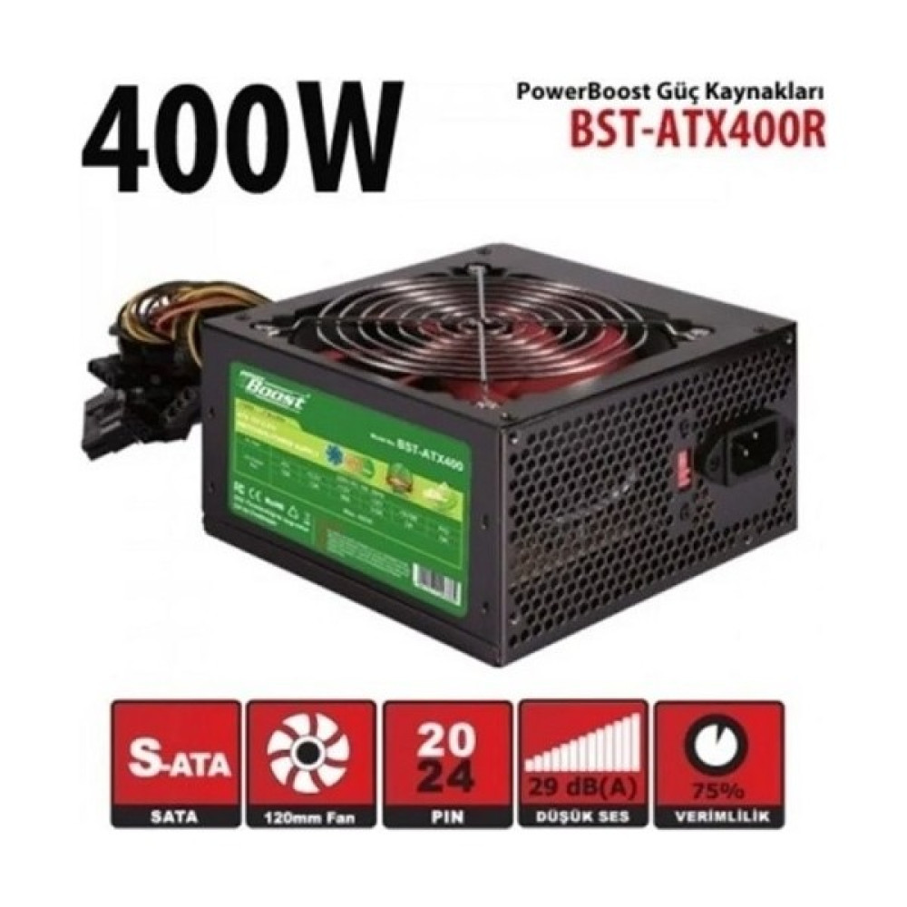 Powerboost BST-ATX400R 400W 12 cm Siyah Fan Atx Psu Retaıl Box (Kutulu) + (Power Kablo) Oto Boyaları Fiyatı