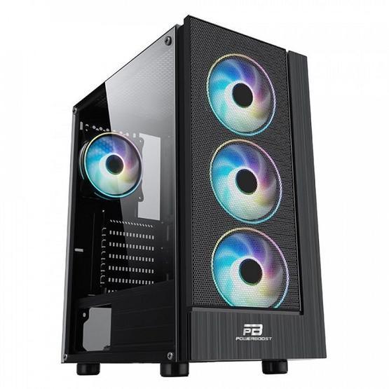 PowerBoost VK-P3301B 500W ATX USB 3.0 Mesh Fixed LED Fan Siyah Bilgisayar Kasası