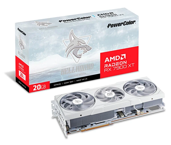 PowerColor Hellhound Spectral White RX 7900Xt 20G-L/Oc/White 20Gb Gddr6 320Bit Dx12 Gaming (Oyuncu) Ekran Kartı Ekran Kartları Fiyatı
