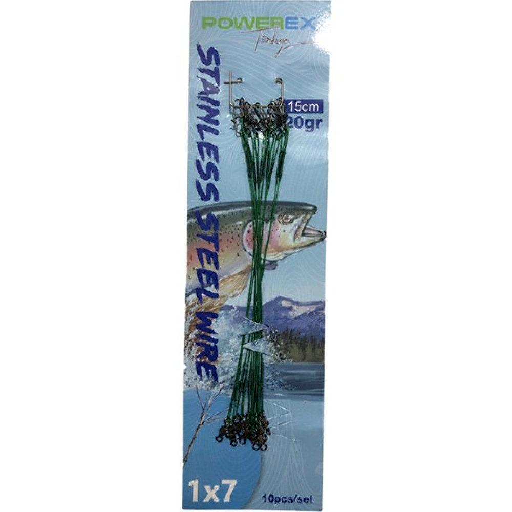Powerex 25CM. 10'lu Paket Klipsli Bilyeli Fırdöndülü Turna Çinekop Çelik Teli - 250 m Oto Boyaları Fiyatı