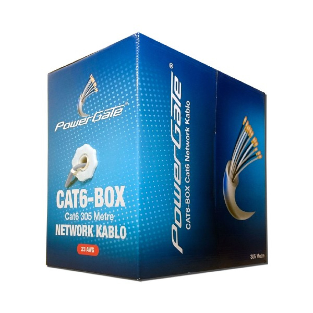 Powergate Cat6-Box-Gy 23AWG 0.57 mm Utp Cat6 Kablo Gri 305 mt Ağ / Network Kablosu Fiyatı