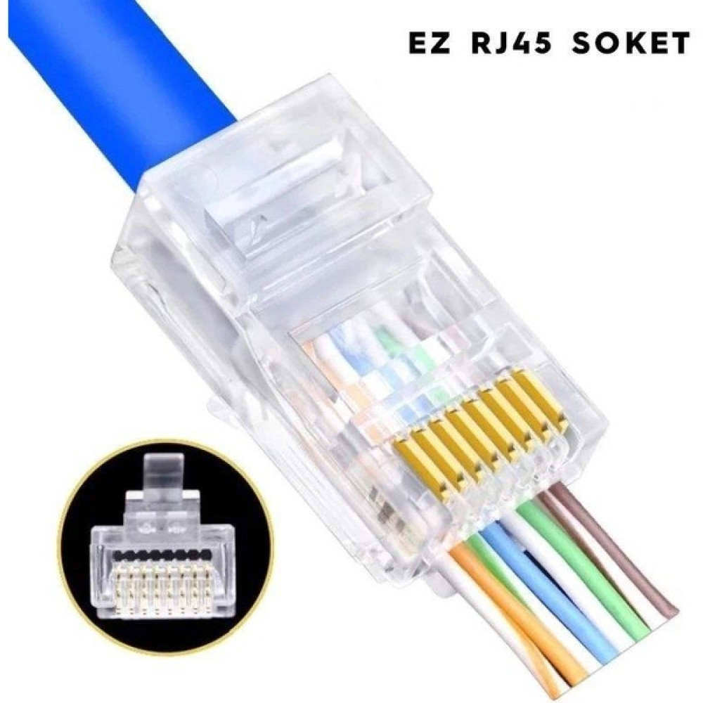 Powermaster Ez RJ45 Cat5-Cat6 Açık Uçlu Soket 8P8C 50Adet Network Aksesuarları Fiyatı