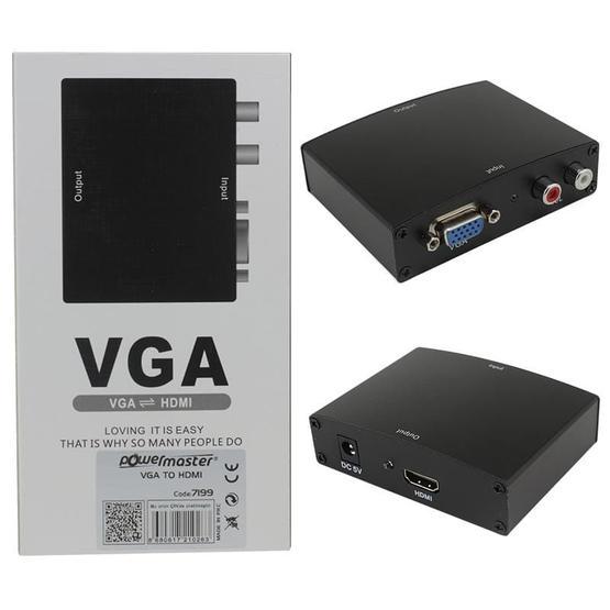 Powermaster PM-7199 Adaptörlü Vga To HDMIDönüştürücü