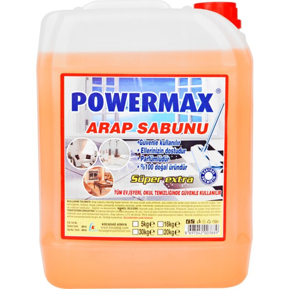 Powermax Sıvı Arap Sabunu 20 Kg Parlatıcı ve Temizleyiciler Fiyatı