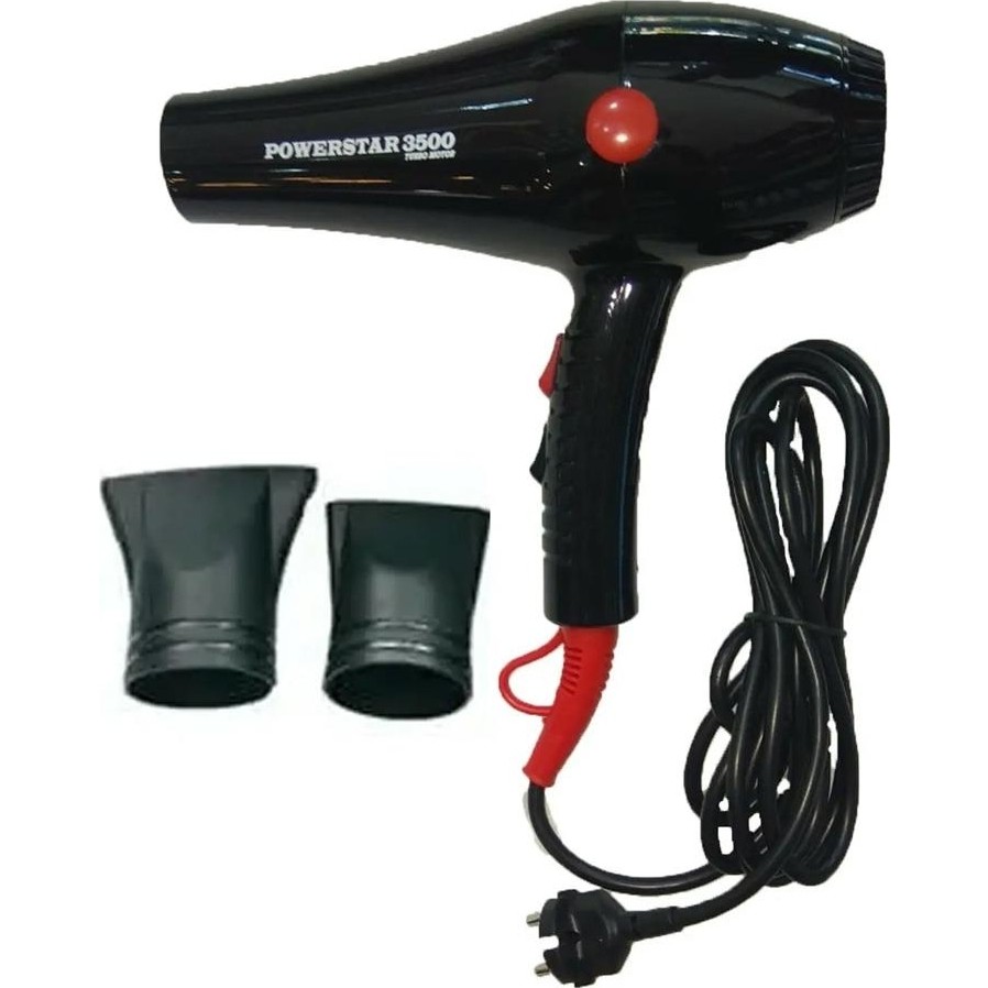 Powerstar 3500 Turbo Motor Profesyonel Saç Kurutma Fön Makinesi 2500 W 2 Kademe Hız Ayarı - Siyah Saç Kurutma Makineleri Fiyatı