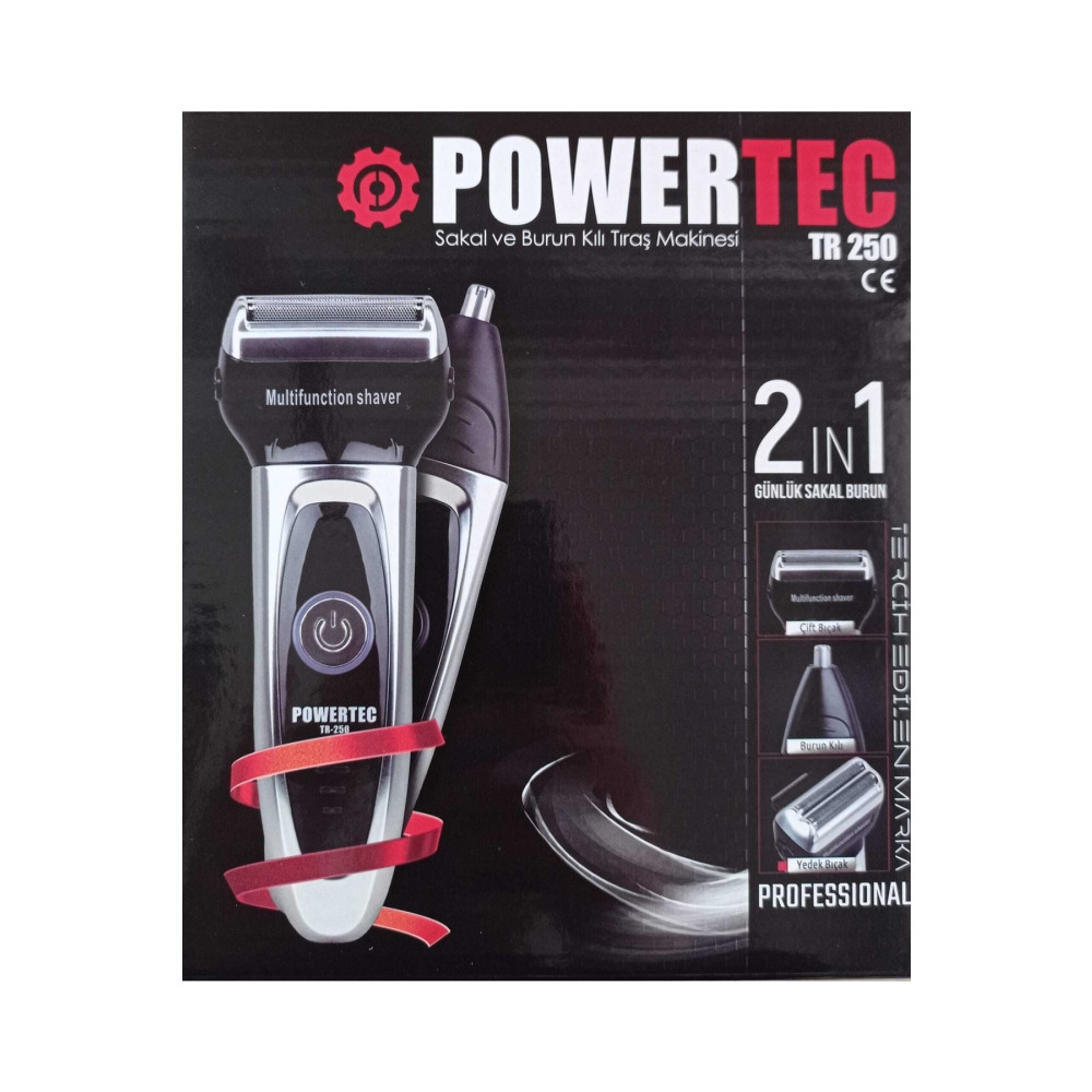 Powertec Tr-250 Traş Makinesi Burun Kulak Kıl Makinesi Siyah Tıraş Makineleri Fiyatı