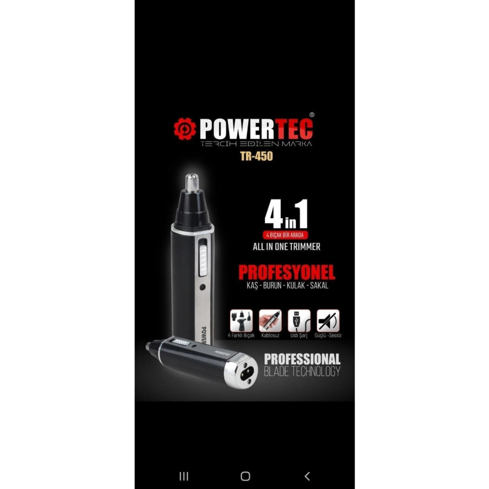 Powertec Tr-450 4in1 4bıçak Birarada Traş Makinası Tıraş Makineleri Fiyatı