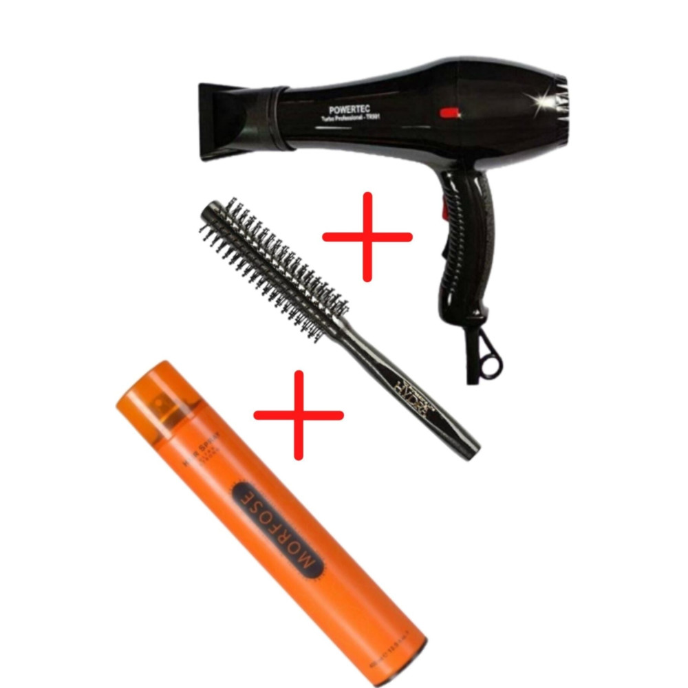 Powertec Tr-901 Turbo Profesyonel Fön Makinası Berber Fön Fırçası Morfose Saç Spreyi Saç Kurutma Makineleri Fiyatı