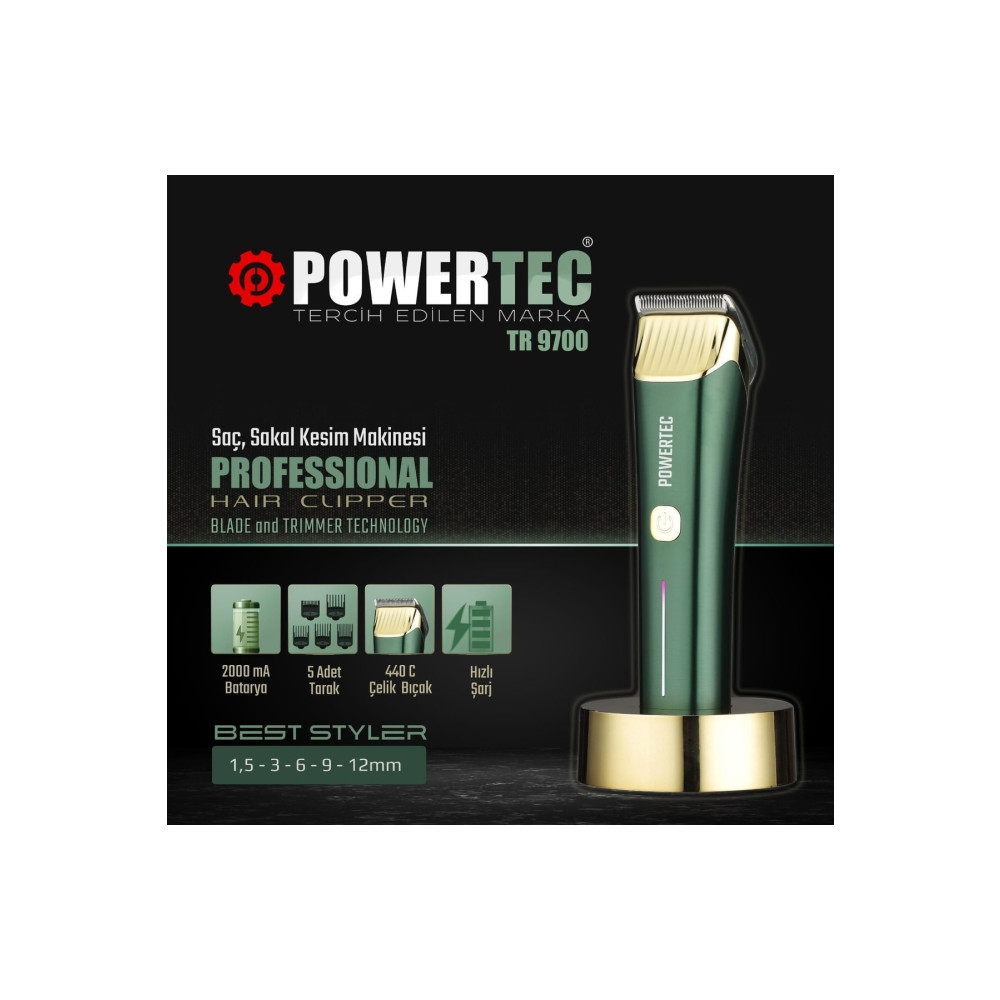 Powertec Tr-9700 Saç Kesim Makinası Tıraş Makineleri Fiyatı