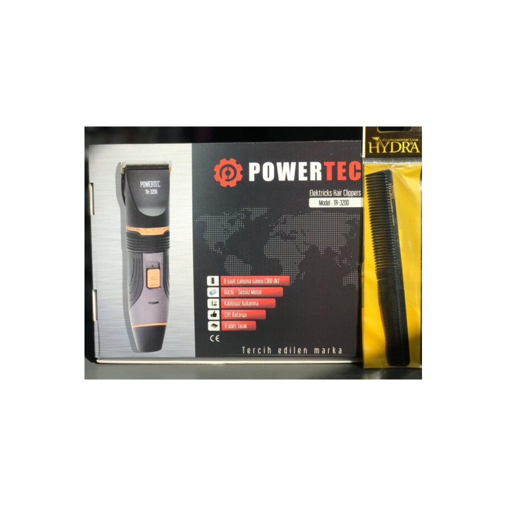 Powertec Tr3200 Traş Makinası + Kesim Tarak Tıraş Makineleri Fiyatı