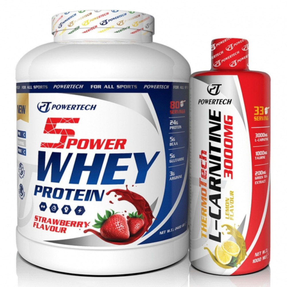 Powertech 5Power Whey Protein Tozu 80 Servis - Carnitine 1000 Ml Protein Tozları Fiyatı