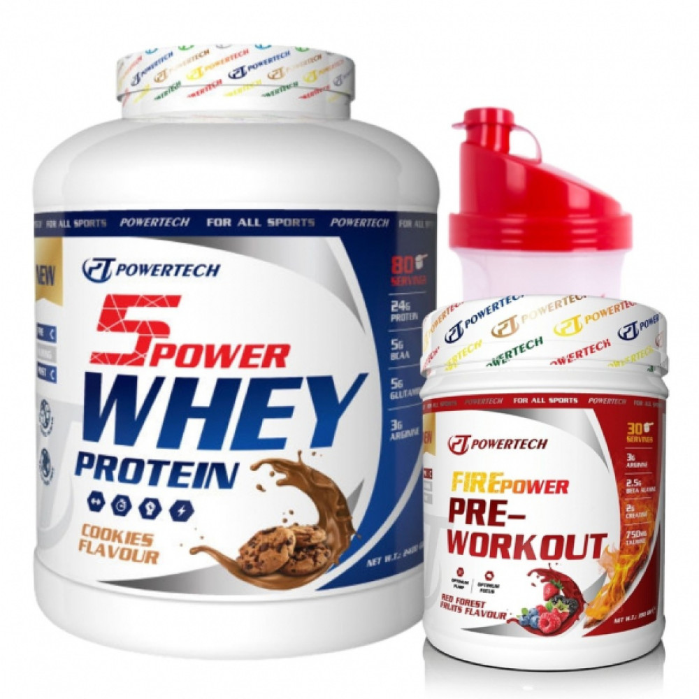 Powertech 5Power Whey Protein Tozu 80 Servis - Firepower Pre-Workout Protein Tozları Fiyatı