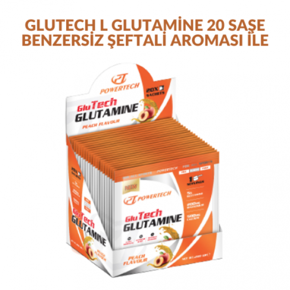 Powertech Glutech Glutamine Glutamin 10Gr X 20 Sachets - Hızlı Ucretsız Kargo Amino Asit Fiyatı