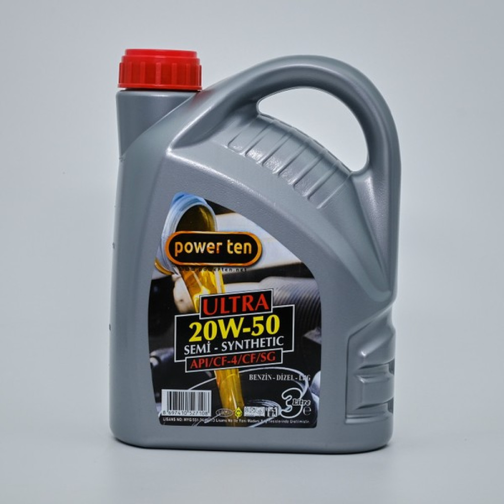 Powerten 20W50  Motor Yağı 3 Litre ( Üretim Yılı: 2022 ) Oto Boyaları Fiyatı
