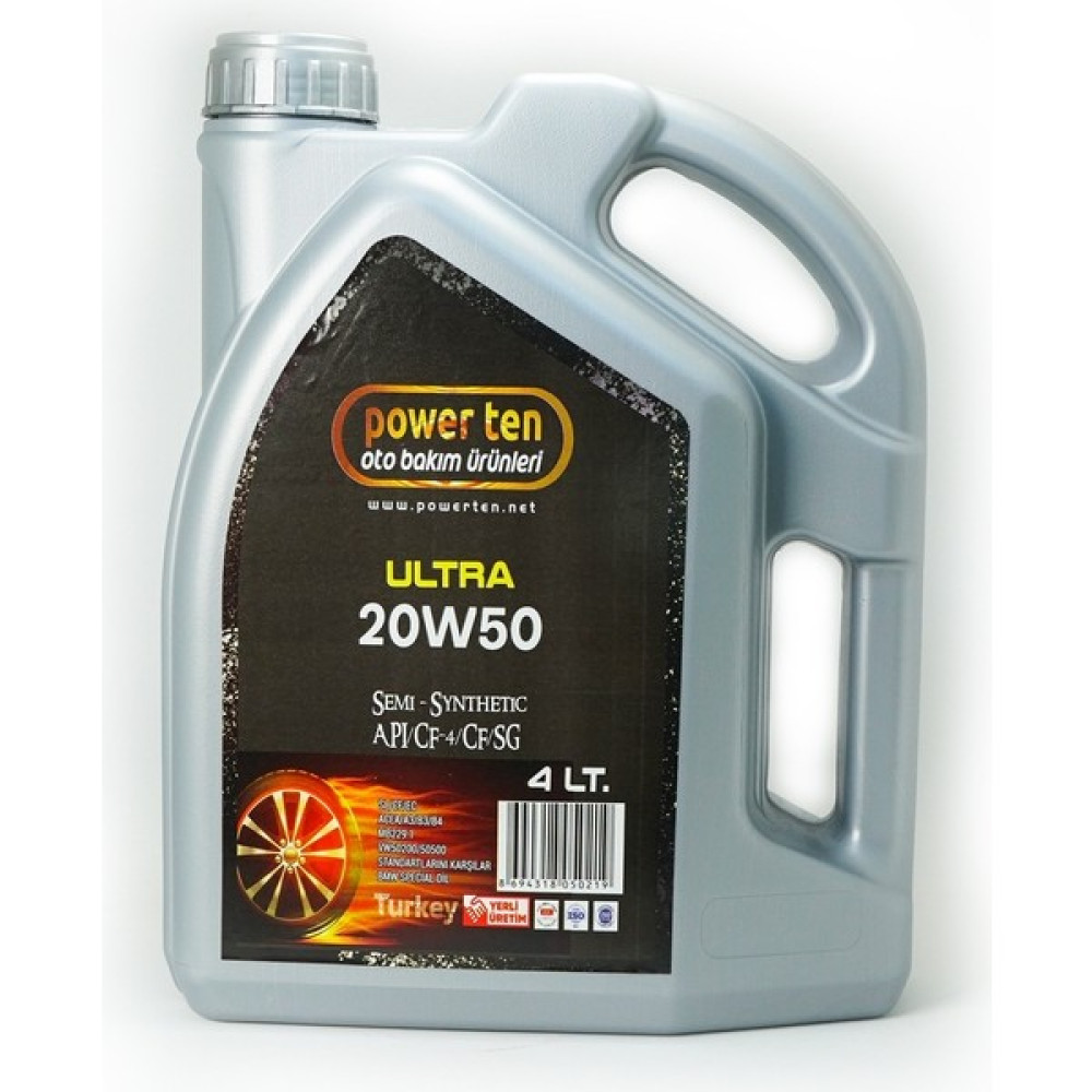 Powerten 20W50 Motor Yağı 4 Litre 1 Koli 6 Adet (Üretim Yılı: 2023) Motor Yağı Fiyatı