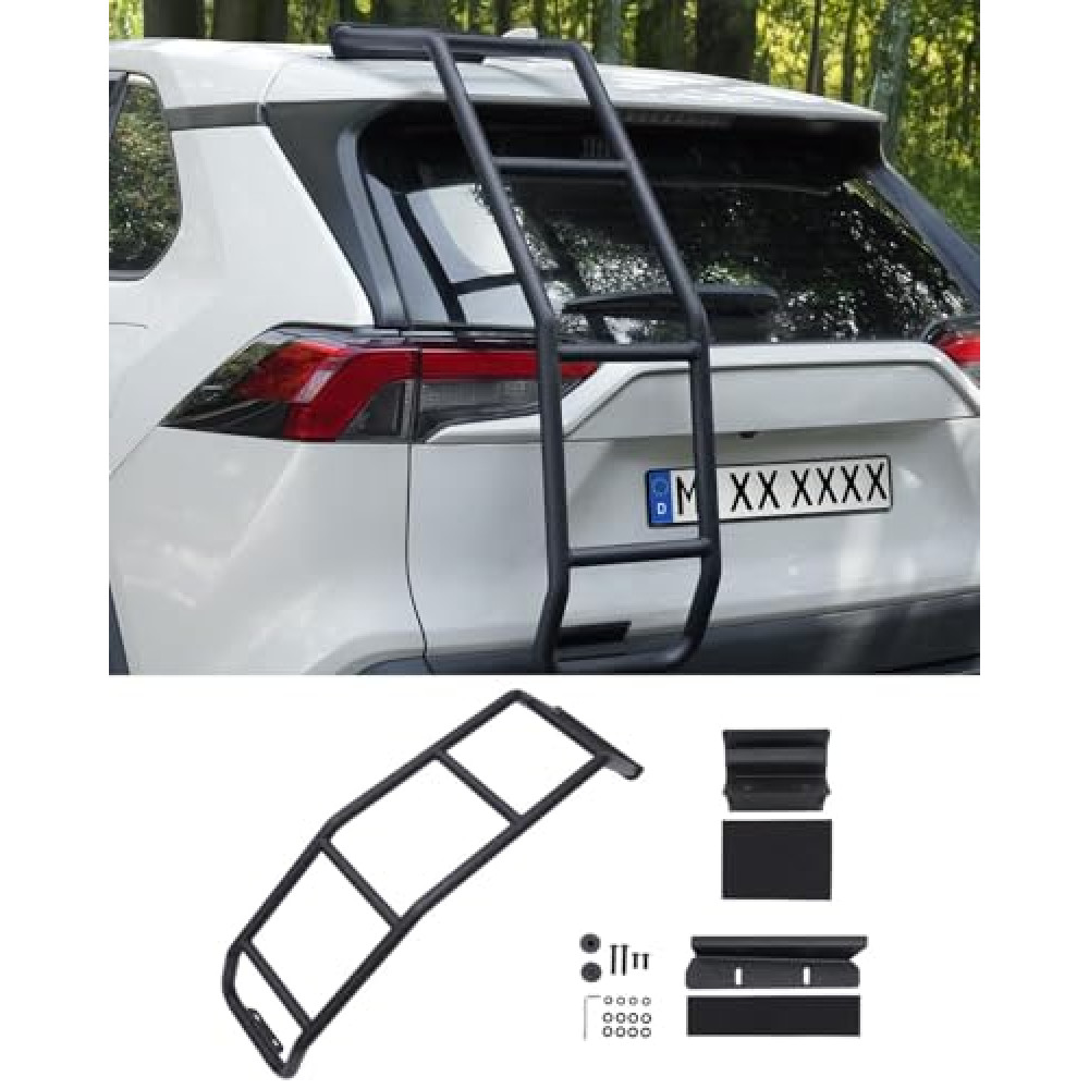 Powerty Rear Ladder for 2019-2023 2024 2025 Toyota RAV4 Accessories Tailgate Ladders Rear Gate Ladder Kit Left Side