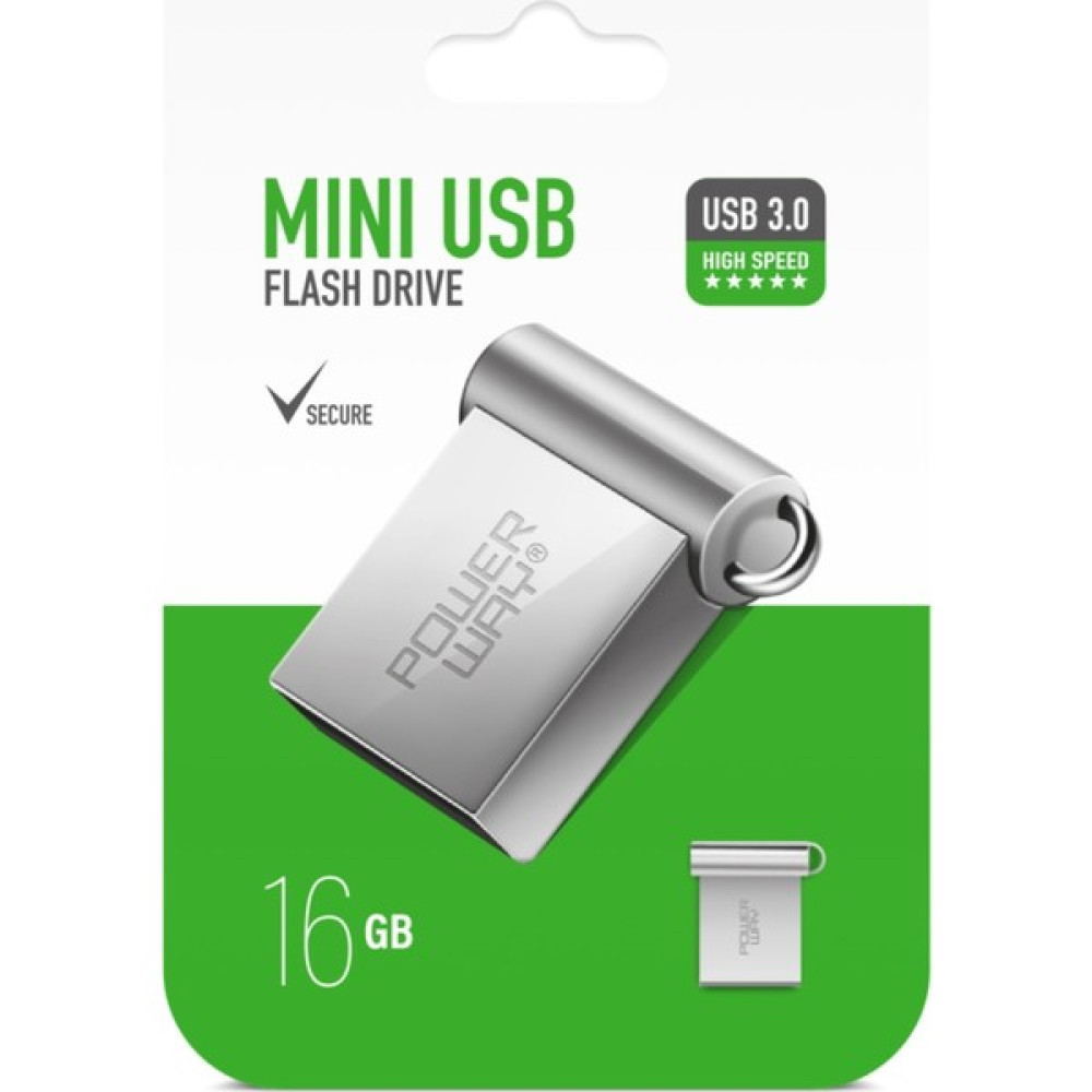 Powerway 16 GB USB 3.0 Yüksek Hızlı Metal Mini Usb Flash Bellek - Gri Metal Flash Bellekler Fiyatı