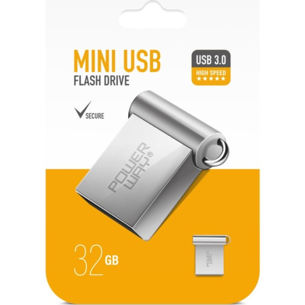 Powerway 32 GB USB 3.0 Yüksek Hızlı Metal Mini Usb Flash Bellek - Gri Metal Flash Bellekler Fiyatı