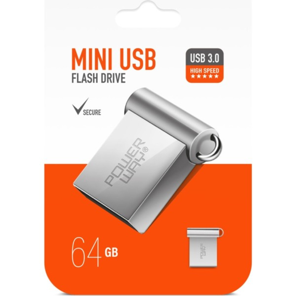 Powerway 64 GB USB 3.0 Yüksek Hızlı Metal Mini Usb Flash Bellek - Gri Metal Flash Bellekler Fiyatı