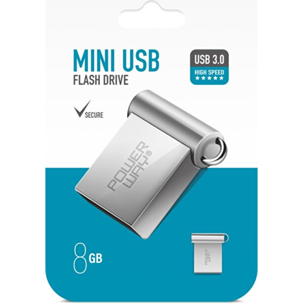 Powerway 8 GB USB 3.0 Yüksek Hızlı Metal Mini Usb Flash Bellek - Gri Metal Flash Bellekler Fiyatı